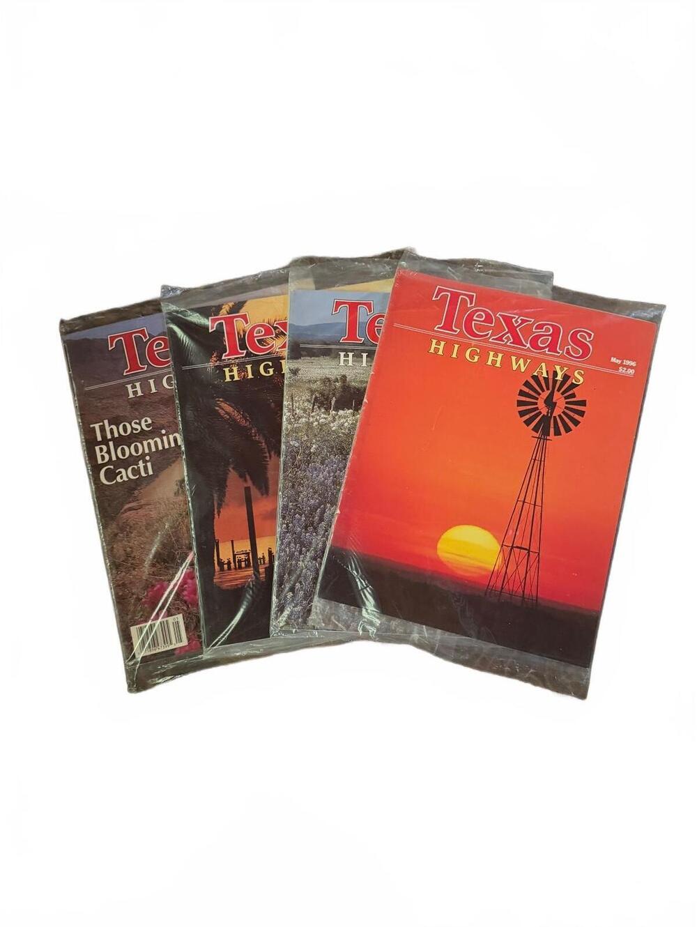 Texas Highways Vintage 90’s Magazines Lot of 4 in Plastic Package